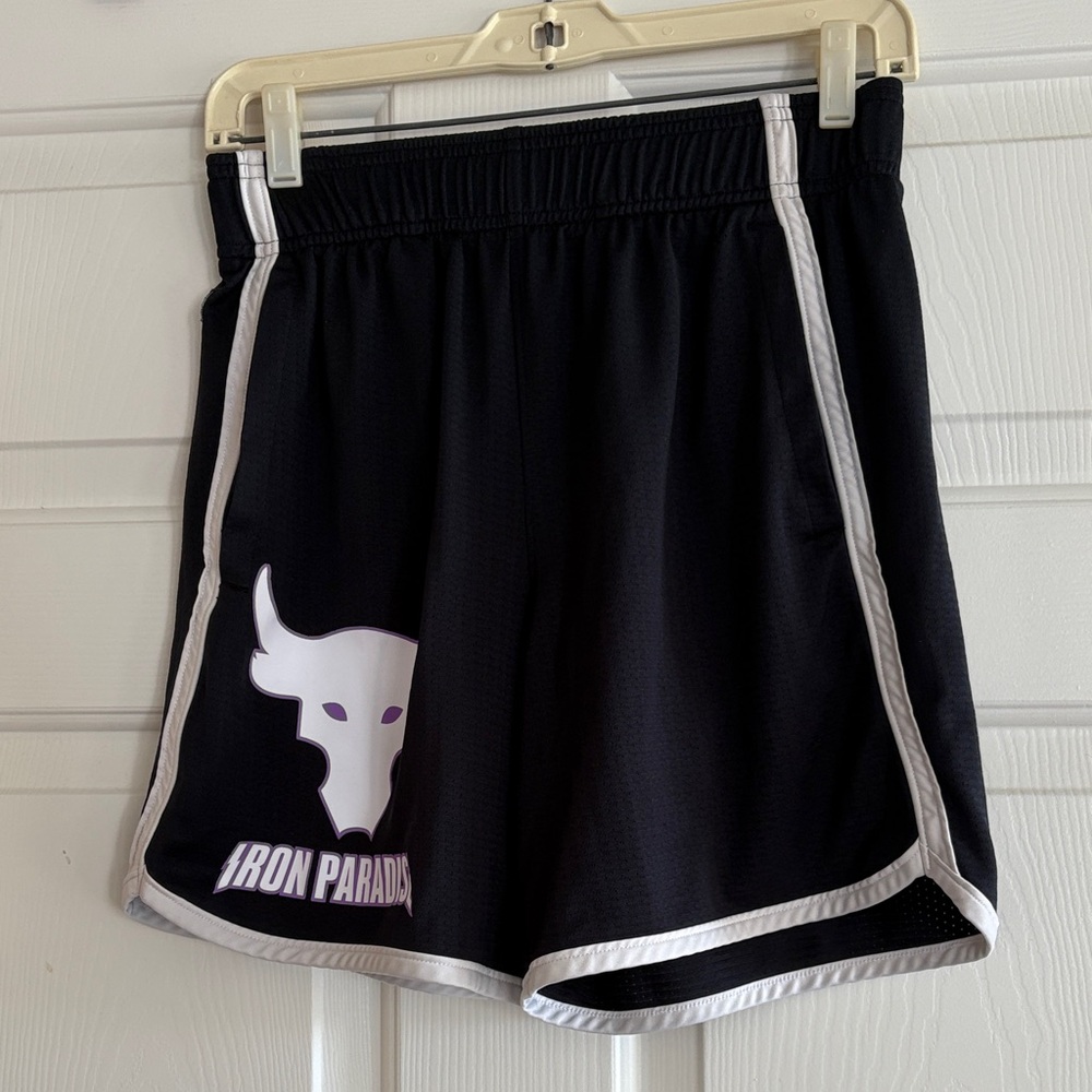 Under Armour Black Athletic Shorts with White Trim